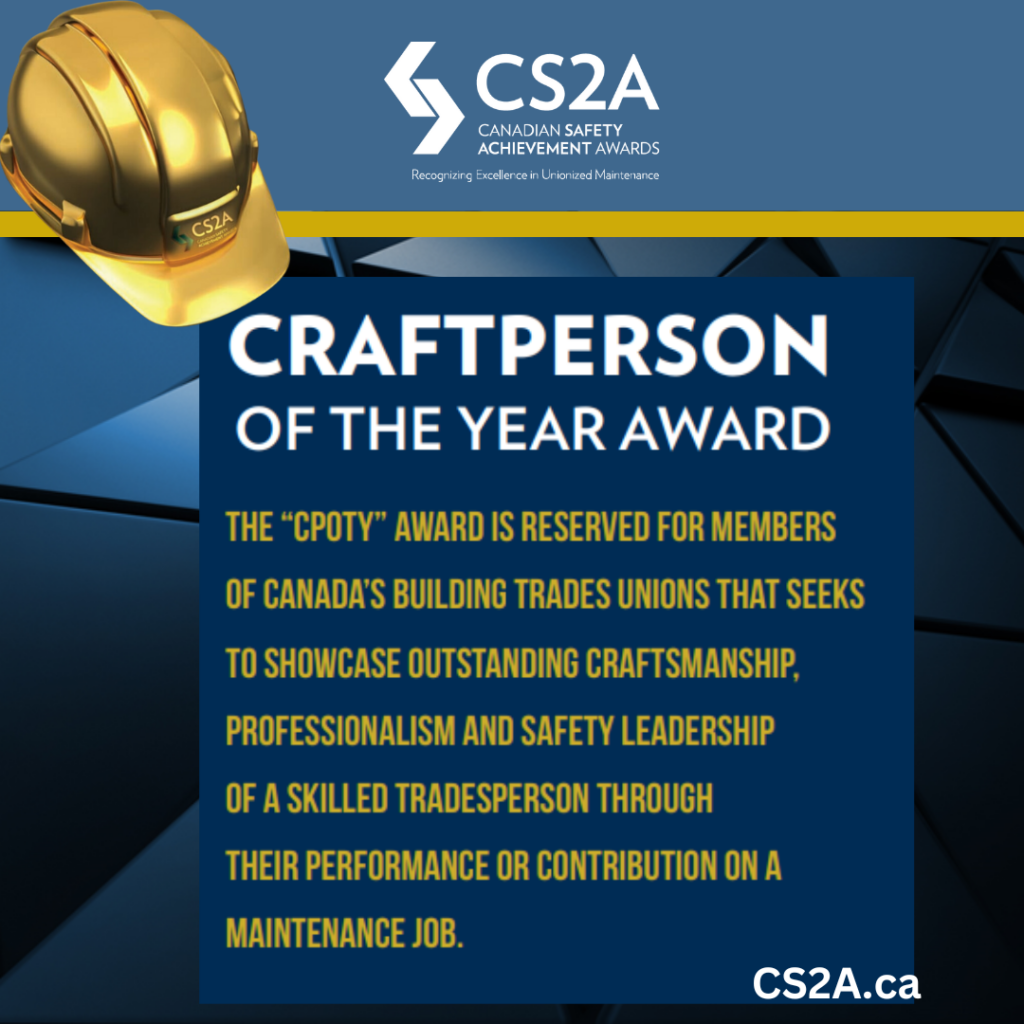 CRAFTPERSON OF THE YEAR AWARD (EASTERN AND WESTERN CANADA) IN PARTNERSHIP WITH MILWAUKEE TOOL
